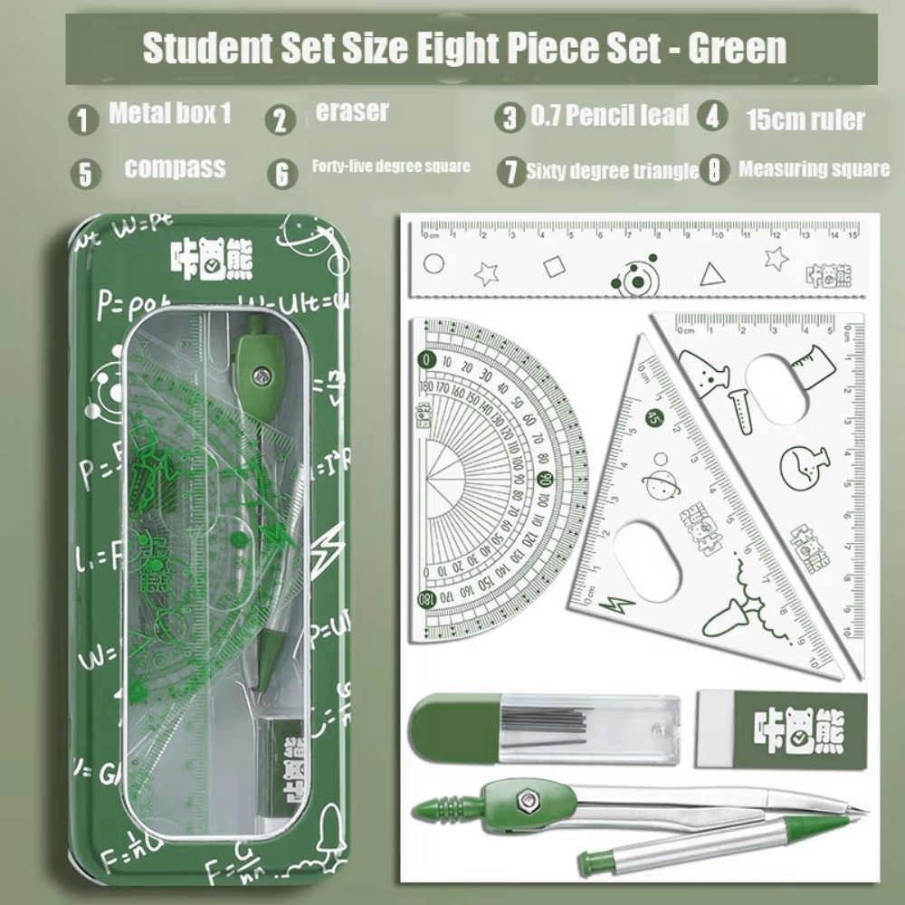 Math Geometry Set With Compass - Conjunto de Geometria Matemática Multifuncional 8