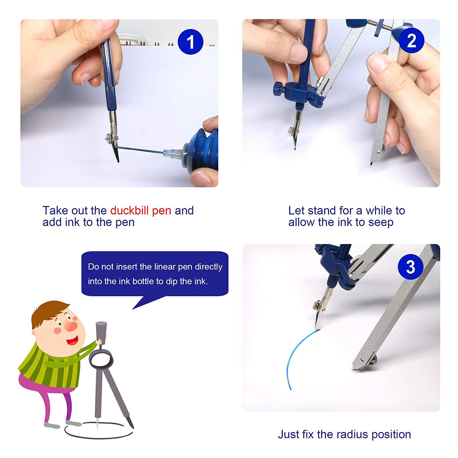Conjunto profissional de 7 peç - Math Geometry Set With Compass avaliação e preço