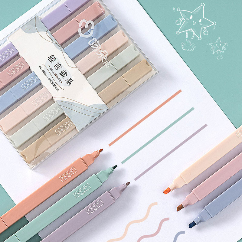 Conjunto de canetas iluminador - Pastel Highlighter Set Double Ended avaliação e preço